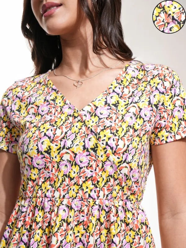 Black Multi Printed Dress