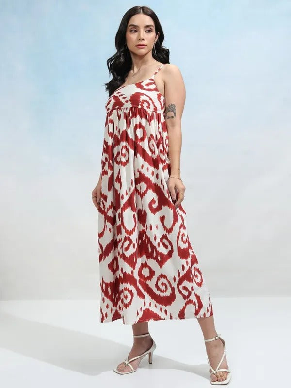 Red Multi Casual Dress