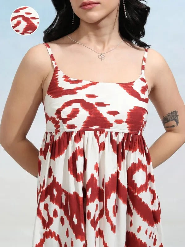 Red Multi Casual Dress