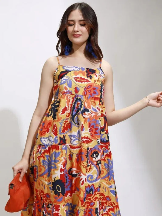 Mustard Multi Casual Dress