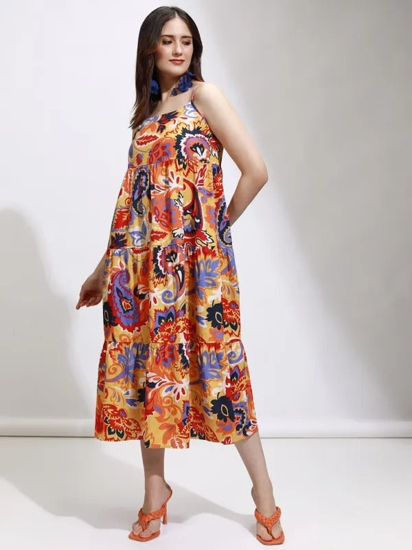 Mustard Multi Casual Dress