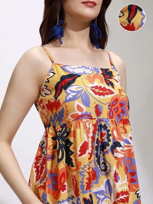 Mustard Multi Casual Dress