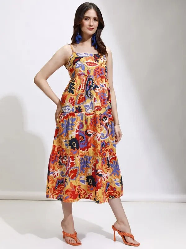 Mustard Multi Casual Dress