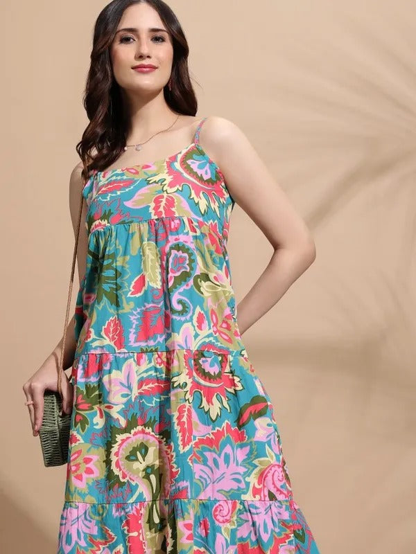 Teal Multi Casual Dress