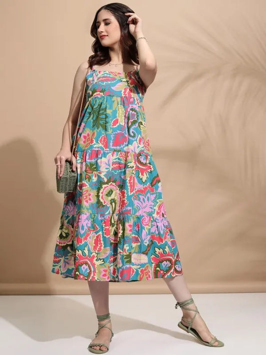 Teal Multi Casual Dress