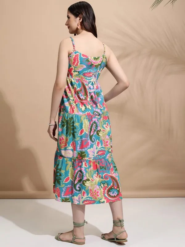 Teal Multi Casual Dress