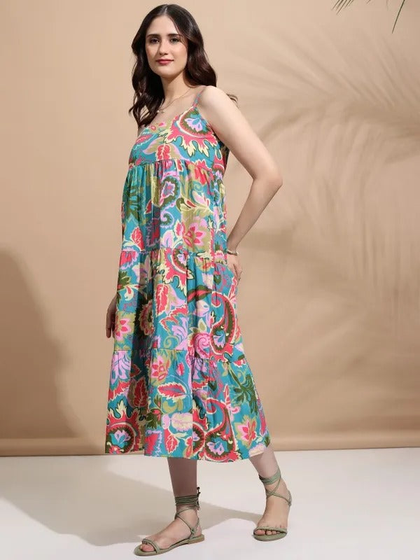 Teal Multi Casual Dress