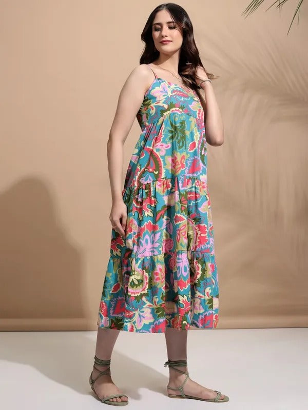 Teal Multi Casual Dress