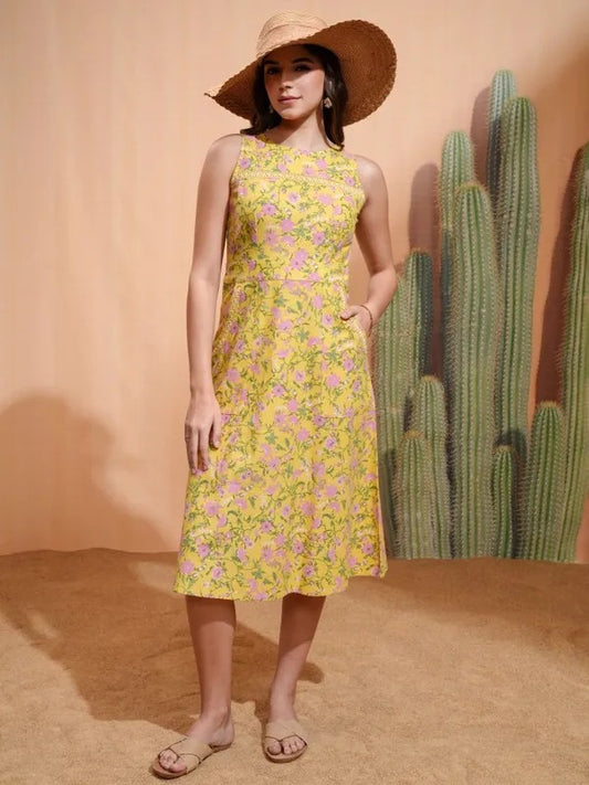 Yellow/Multi Casual Dress