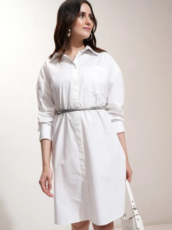 Off White Printed Dress