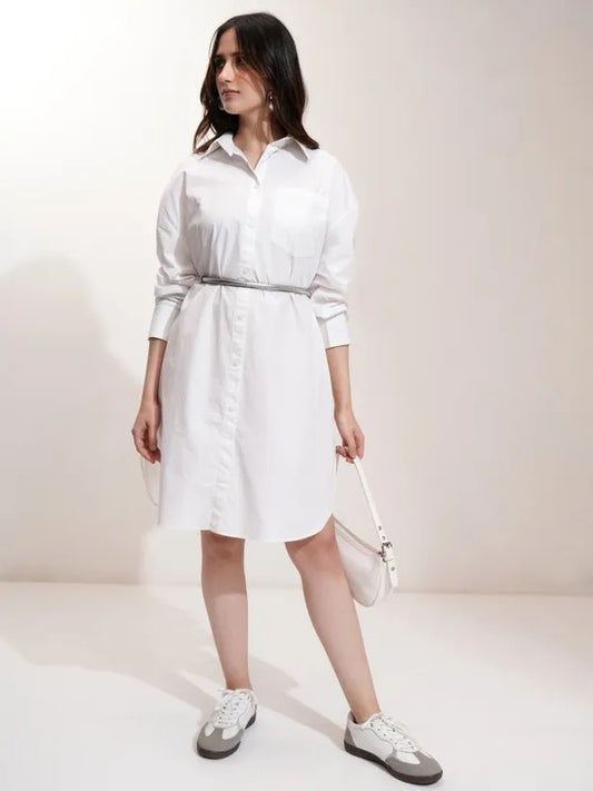 Off White Printed Dress