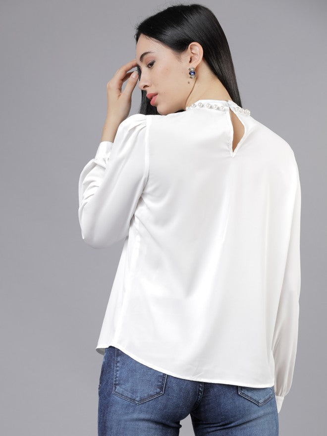 Off-White Solid A-Line Top