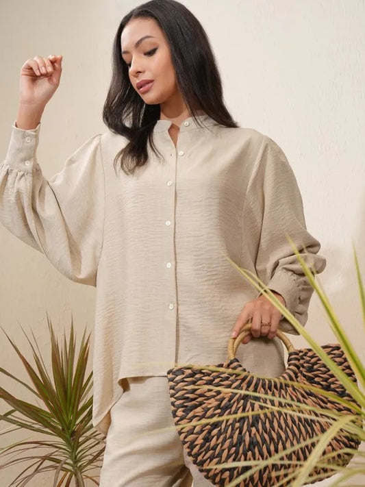 Beige Tunic with Trousers Co-Ords