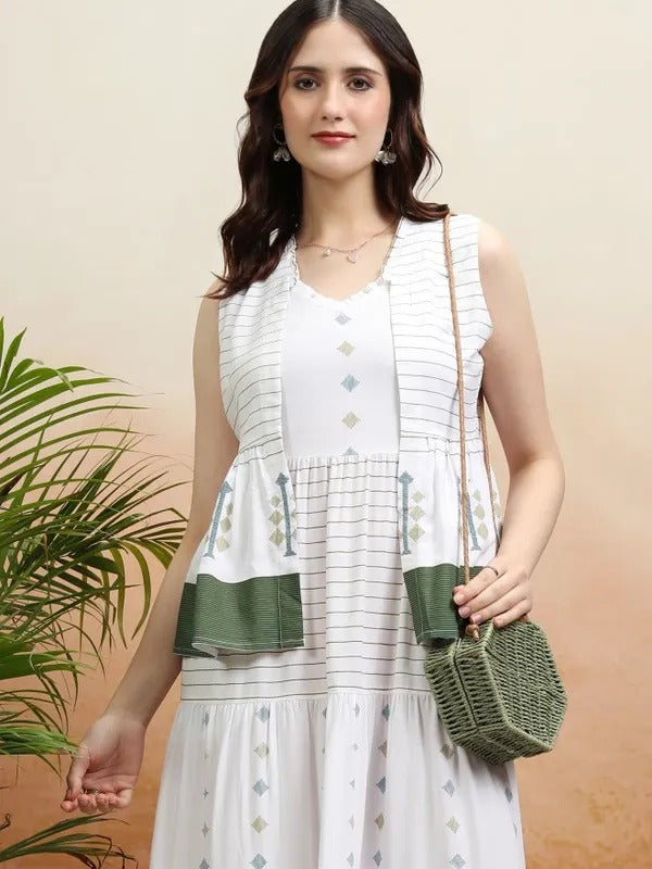 White Printed Kurta