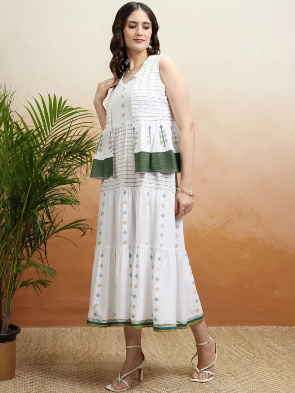 White Printed Kurta