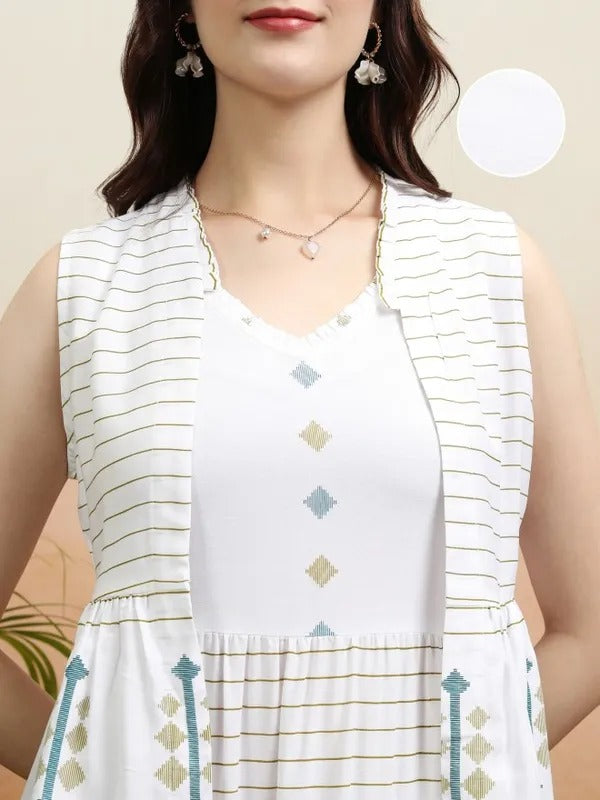 White Printed Kurta