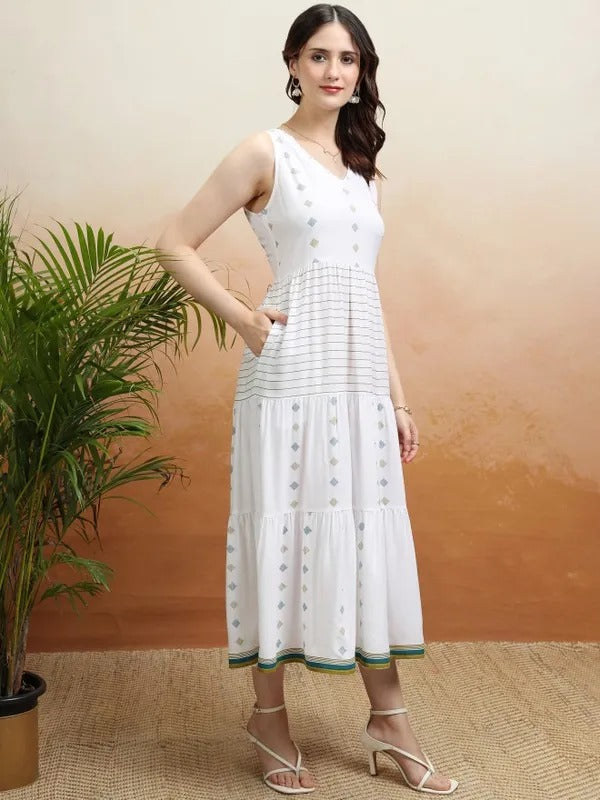White Printed Kurta