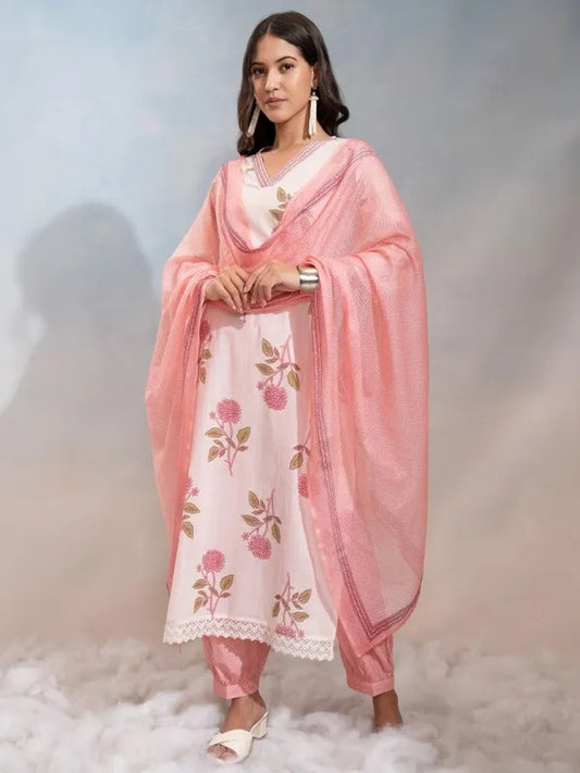 Pink Embroidered Kurta