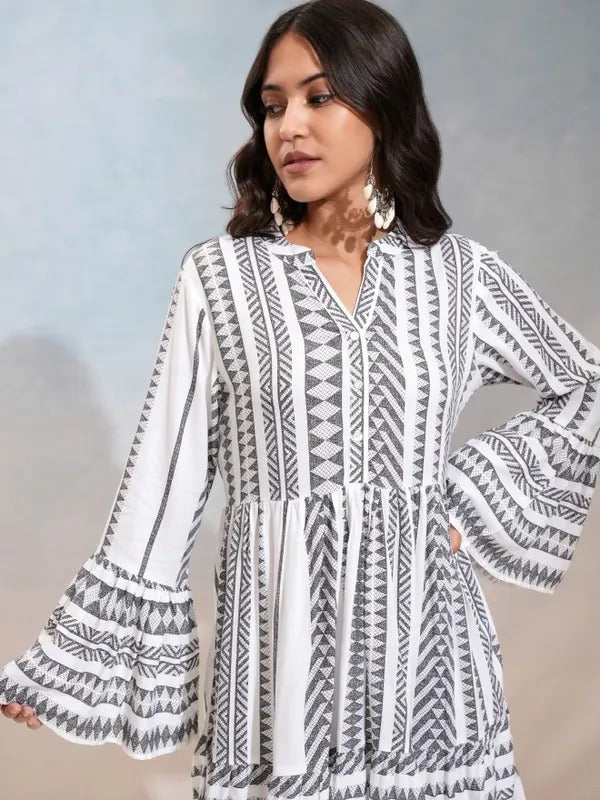 Checked Fit and Flare Dress