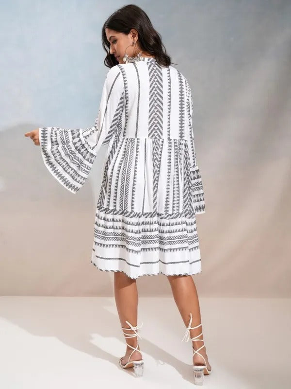 Checked Fit and Flare Dress