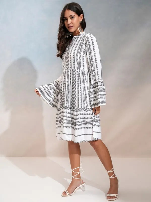 Checked Fit and Flare Dress