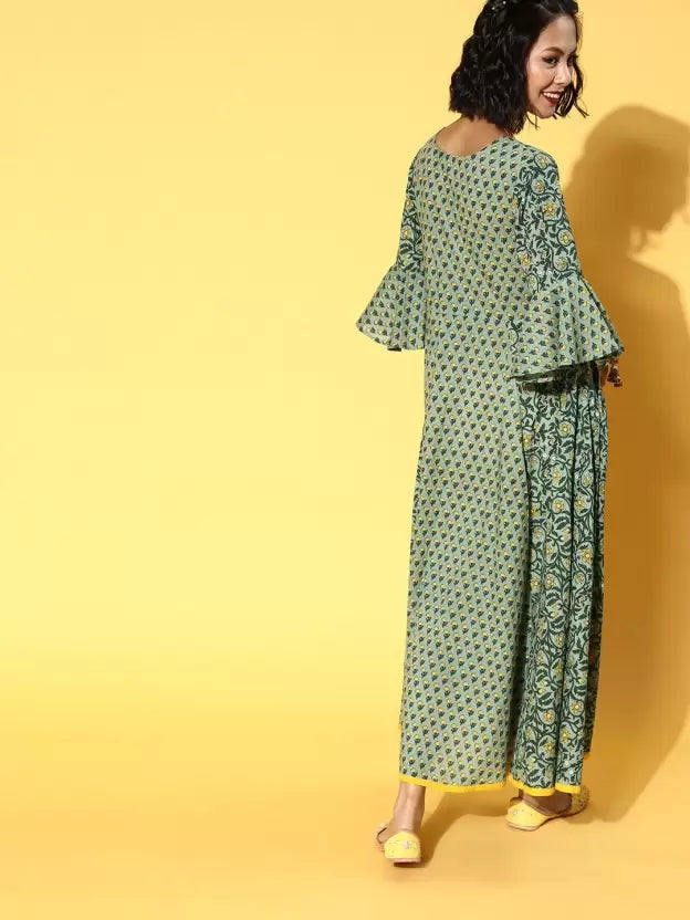 Women Fit and Flare Green Dress